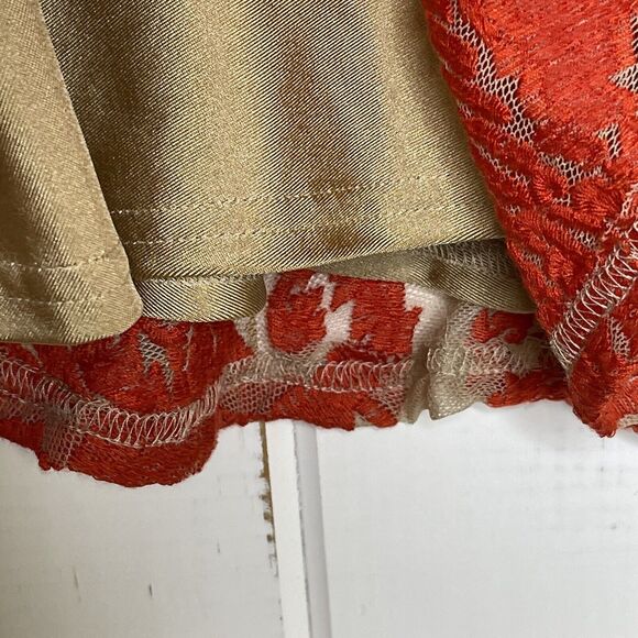 For Love & Lemons Red Floral Lace Nude Illusions Sheer Mesh Peplum Tank Top Sz S - Picture 8 of 11